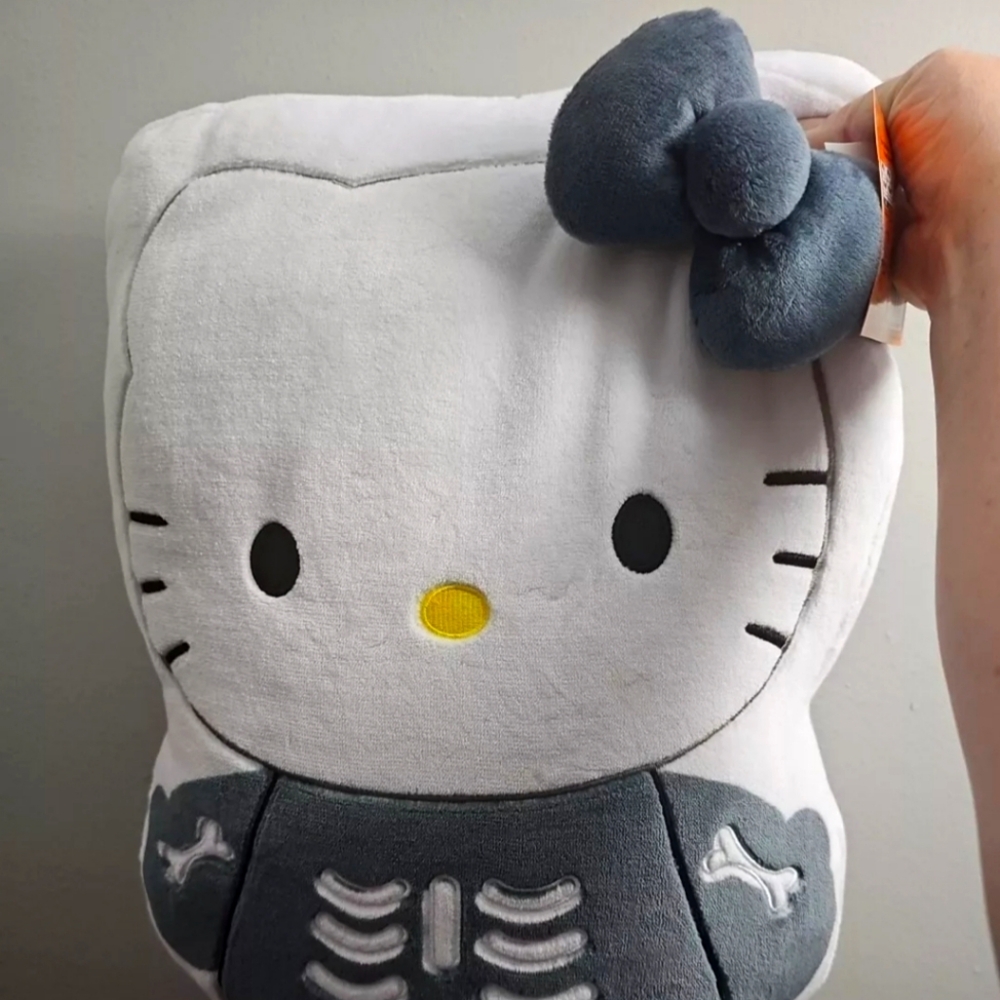 Hello kitty skeleton pillow